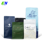 Custom Logo Flat Bottom Coffee Packaging Bag Self-Sealing Coffee Pouch With Air Valve