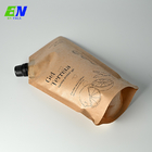 500ml Kraft Paper Juice Pouch With Spout Four Edge Standing
