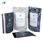 Custom Printed Zip Lock Biodegradable Kraft Paper Flat Bottom Coffee Tea Packaging Bag