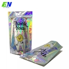 FDA Certified Holographic Mylar Stand Pouch Snack Bags Reusable Zip Lock Bags