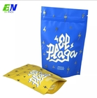 Gold Foil Weed Stand Pouch Exotic Weed Bags ISO 8317 Child Proof Zipper Bags