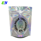 Clear Window Resealable Holographic Laser Zipper Mylar Ziploc Packaging Bag