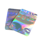 Press Zipper Holographic Mylar Bag With Digital Clear Window