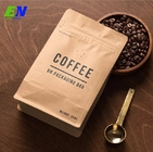 Eco Friendly Kraft Paper Box Bottom Packaging Pouch Coffee Bags With Valve and Zipper