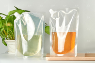 Potable Eco Friendly 250ml Transparent Stand Up Food Pouch With Spout Plastic Juice Drink Pouch