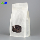 Kraft Flat Bottom Coffee Bags With Zipper Customized Size Color
