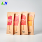 Paper Ice Cream Packaging Pouch Three Side Sealed 20 Colors Printing