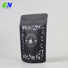 100% Compostable Bags Biodegradable Black Kraft paper Packaging Pouch For Food