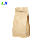250g 500g 1kg 5lb Kraft Paper Coffee Bags Square Bottom Beans Packaging