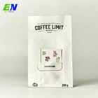 Resealable 1kg 500g 250g Matt Flat Bottom White Color Aluminum Foil Pack Coffee Bag With Pocket For Card
