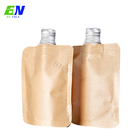 Waterproof Kraft Paper Stand Up Pouch With Spout Packaging Spout Pouch For Liquid Packaging