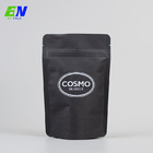 Eco - Friendly Black Kraft Paper Coffee Bag Stand Up Packing Zipper Pouch Bags For Food