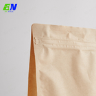 Customized Kraft Paper Coffee Bags Flat Bottom Pouch With Window