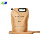 Customized Kraft Paper Refill Liquid Stand Up Spout Pouch With Handle