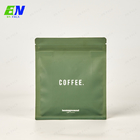 250g Matte Plastic Smell Proof Coffee Bean Flat Bottom Bag With Zipper And Pocket For Business Card
