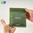250g Matte Plastic Smell Proof Coffee Bean Flat Bottom Bag With Zipper And Pocket For Business Card
