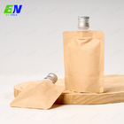 Custom Biodegradable Stand Up Bag Recyclable Liquid Laundry Cosmetic Shampoo Refill Packaging Kraft Paper Spout Pouch