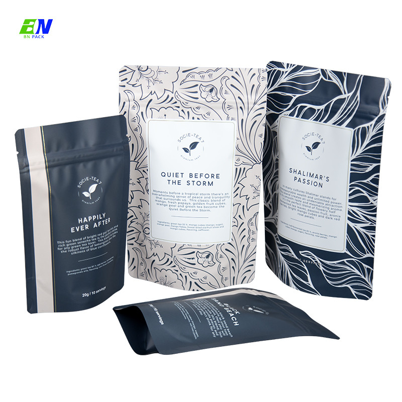 Plastic zip lock printed Packaging bag with own logo for Packaging Tea Stand Up Bag