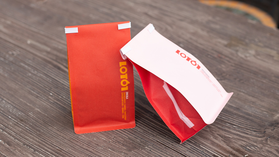 FSC Japan Kraft Paper Flexo Print Flat Bottom Pouch Tin Tie Food Pack