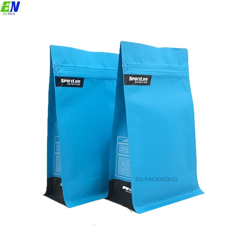 Food Grade Square Bottom Food Packaging Bags Plastic Bags Food Bag For Protein Powder