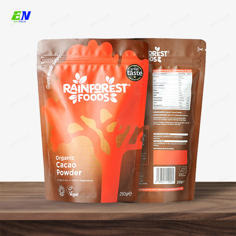 Smell Proof Compostable Food Pouches High Barrier Resealable Mylar Bags
