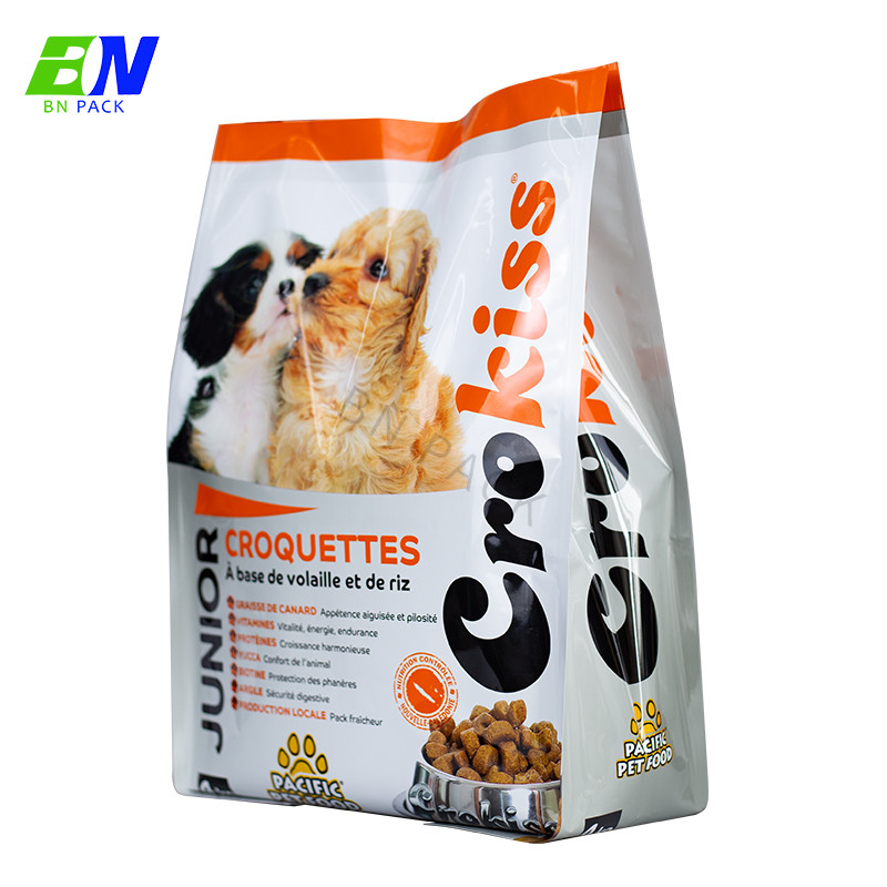 Foil Pouch Cat Food Packaging Zipper Pet Food Bag Flat Bottom Plastic Heat Sea Pouch