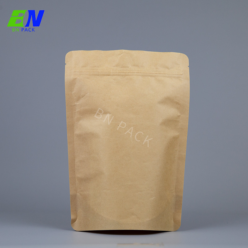 Plain Stand Up Resealable Without Print White Brwon Kraft Paper Bags