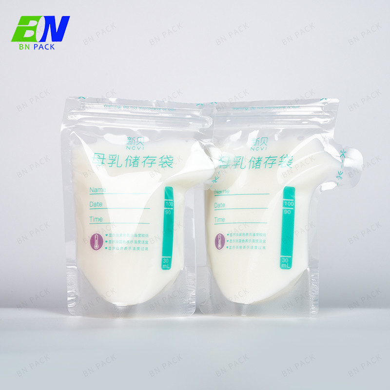Thermochromic Colors Breastmilk Storage Bags Stand Up Pouches For Food Packaging