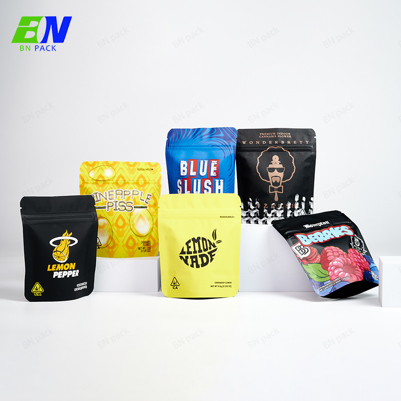 Custom Printed Resealable Childproof Weed Ounce Bag Smell Proof Packaging Bag