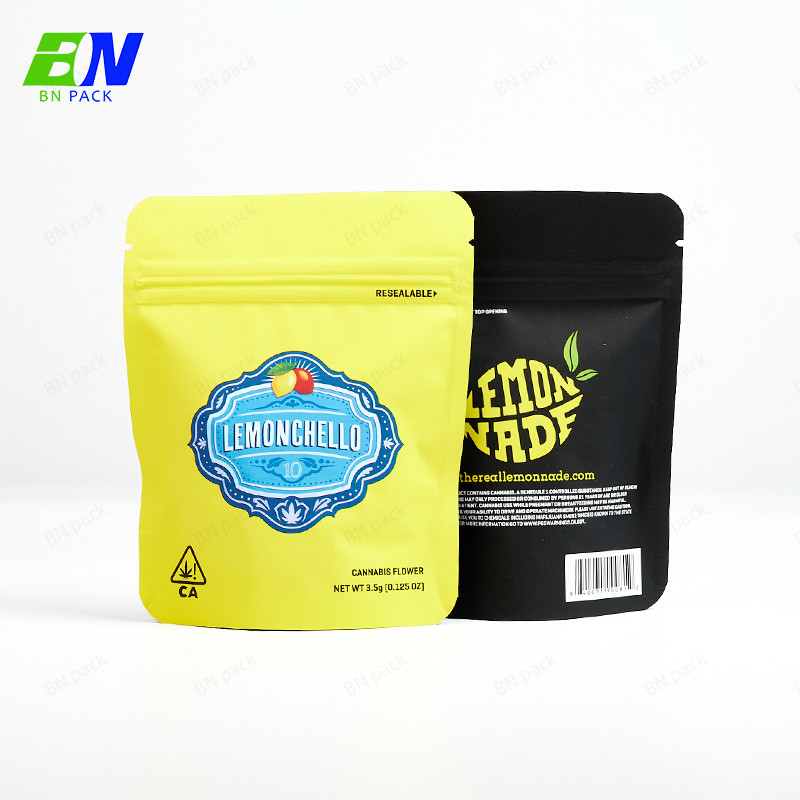 50g 100g Customized Fun Design Packaging Stand Up Pouches For Cannabis